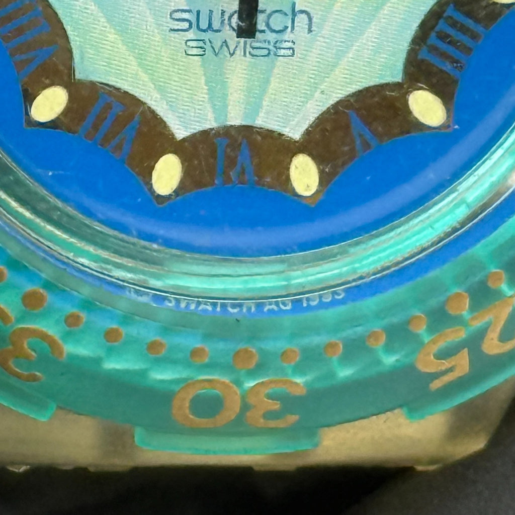 Vintage Swatch Scuba 200 Watch SDK119 Seahorse 1994 ETA Quartz Swiss 40mm Parts 