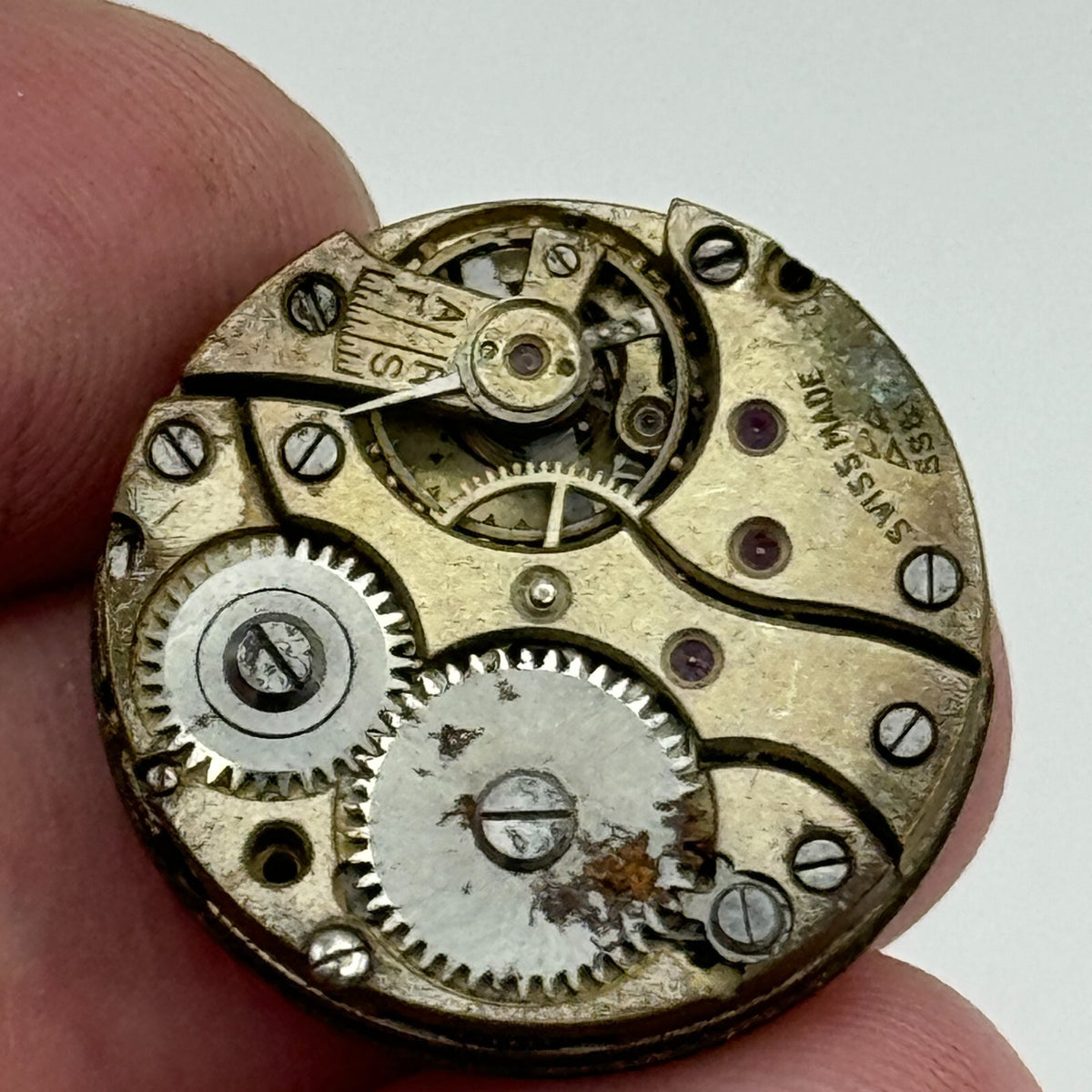 Stauffer S S & Co Watch Movement Manual Wind Swiss Vintage Parts Repair 22.6mm 