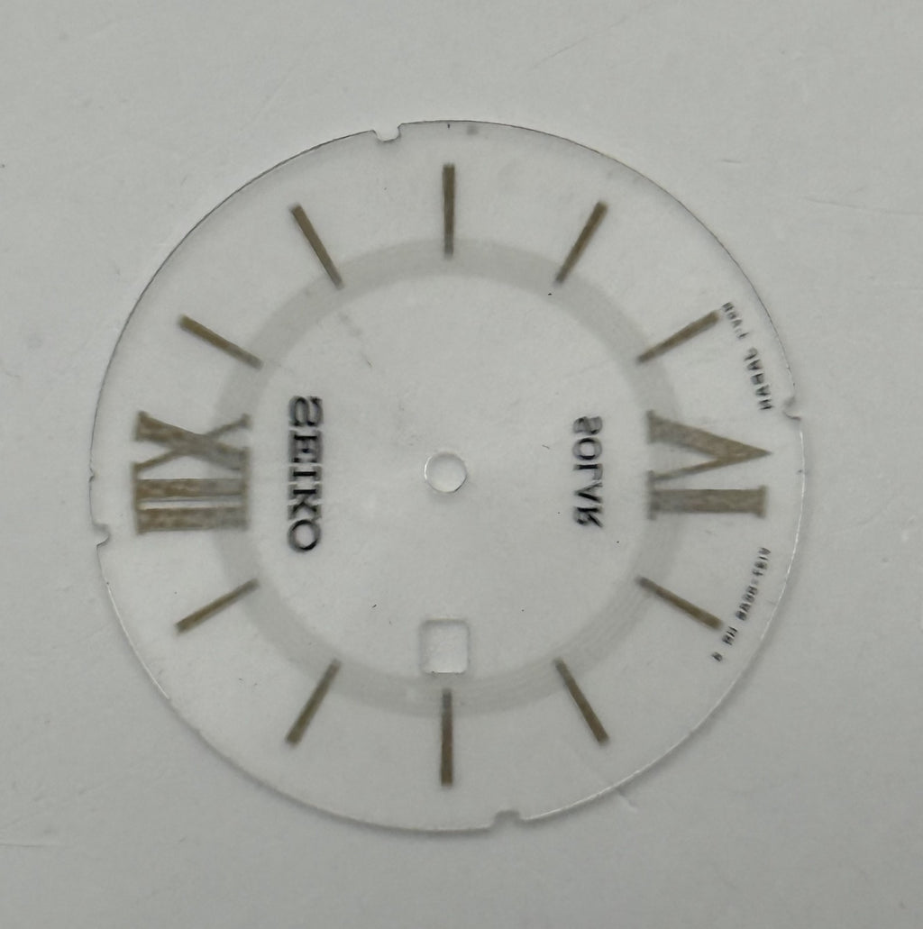 Seiko V137-0CA8 Watch Dial Solar Silver Tone Japan Spare Parts Repair 27.3mm