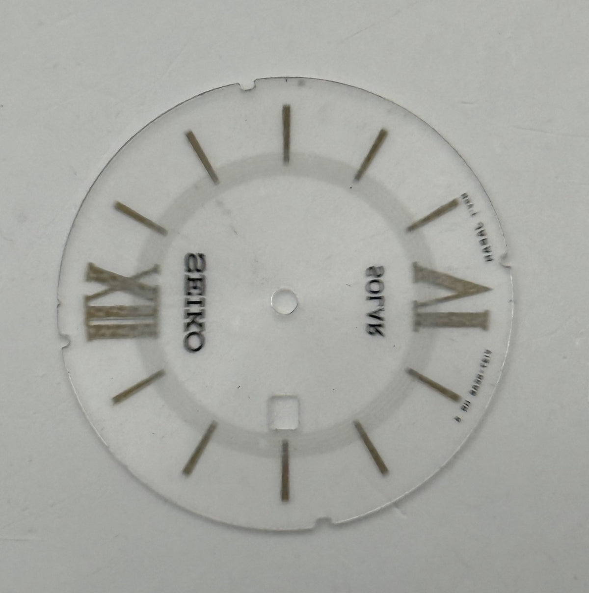 Seiko V137-0CA8 Watch Dial Solar Silver Tone Japan Spare Parts Repair 27.3mm