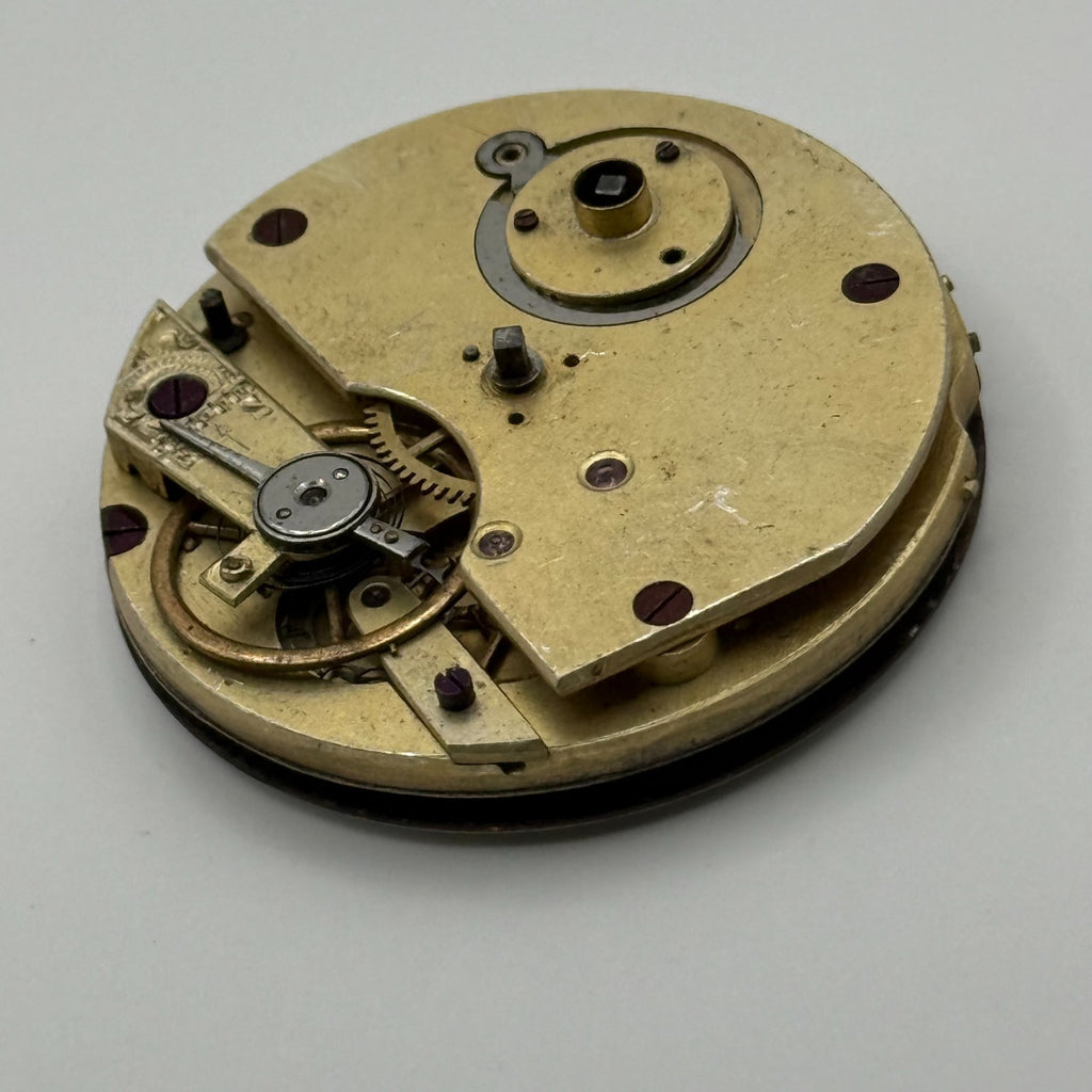 Cylinder Escapement Pocket Watch Movement - Unidentified - Parts / Repair 40.3mm