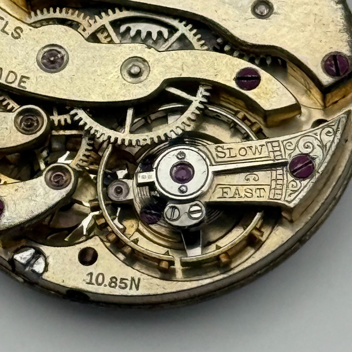 Longines 10.85N Watch Movement Red 12 B&Co 15 Jewels Manual Wind Parts 22.8mm