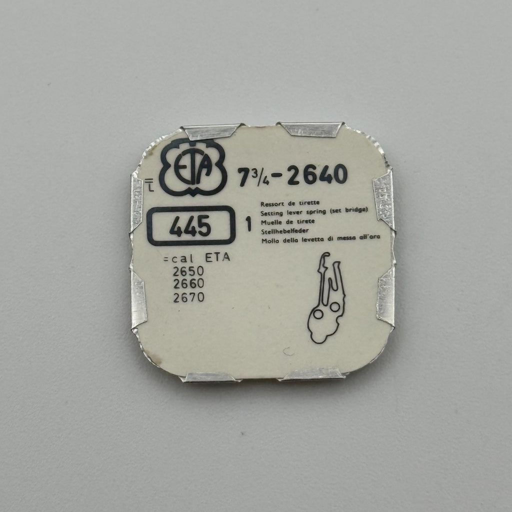 ETA 2640 Setting Lever Spring - 7 3/4 - 445 - New Old Stock - Watch Parts