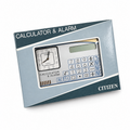 Citizen Calculator & Alarm Clock Silver Case White Dial Needs New Battery