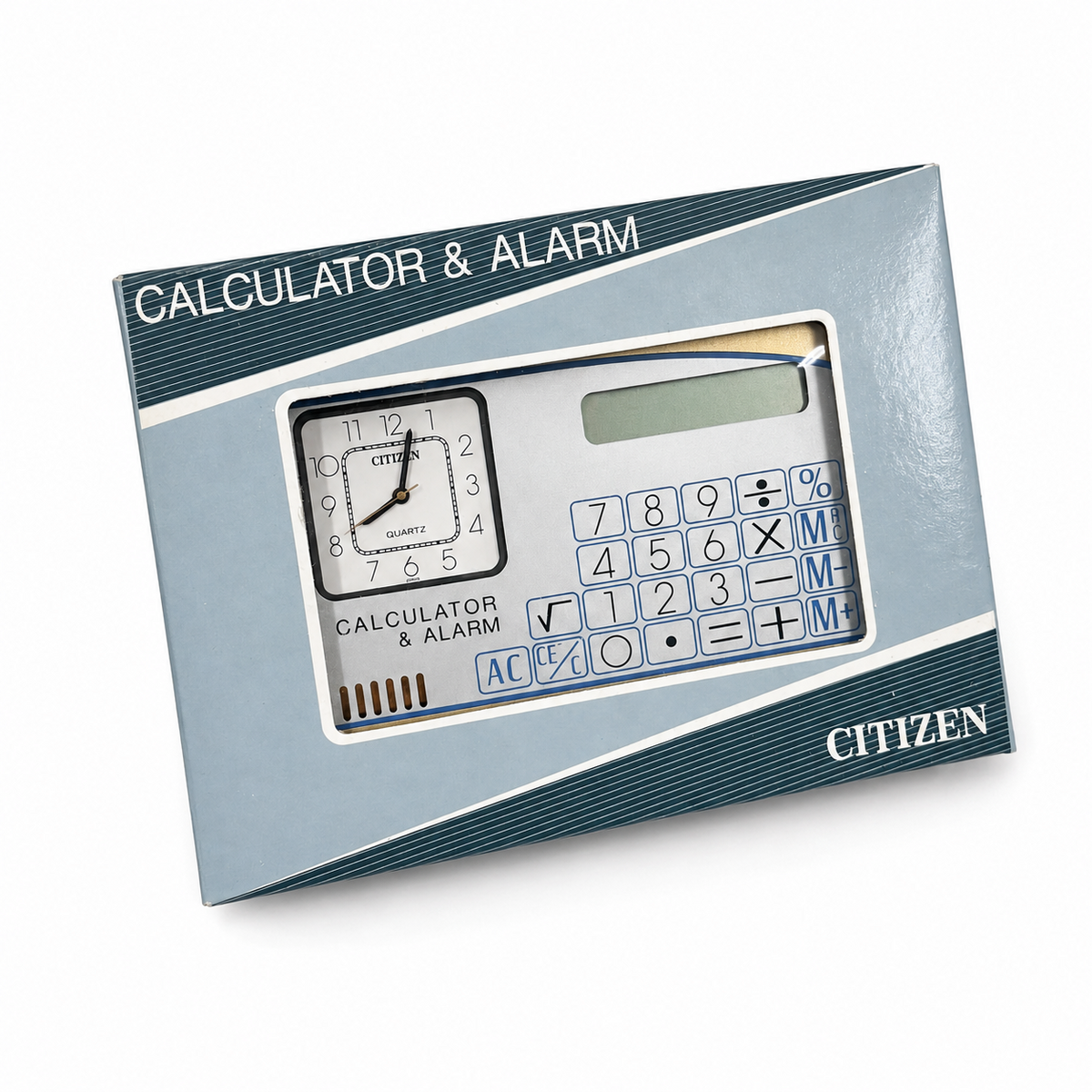 Citizen Calculator & Alarm Clock Silver Case White Dial Needs New Battery