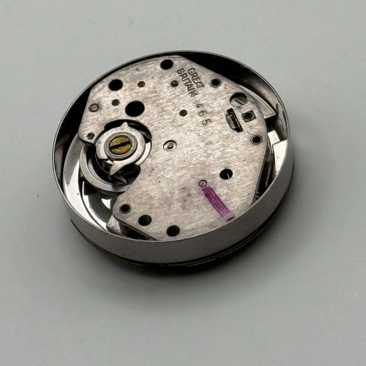 Timex 465 Watch Movement Great Britain Brown Dial Vintage Parts Repair 15.1mm