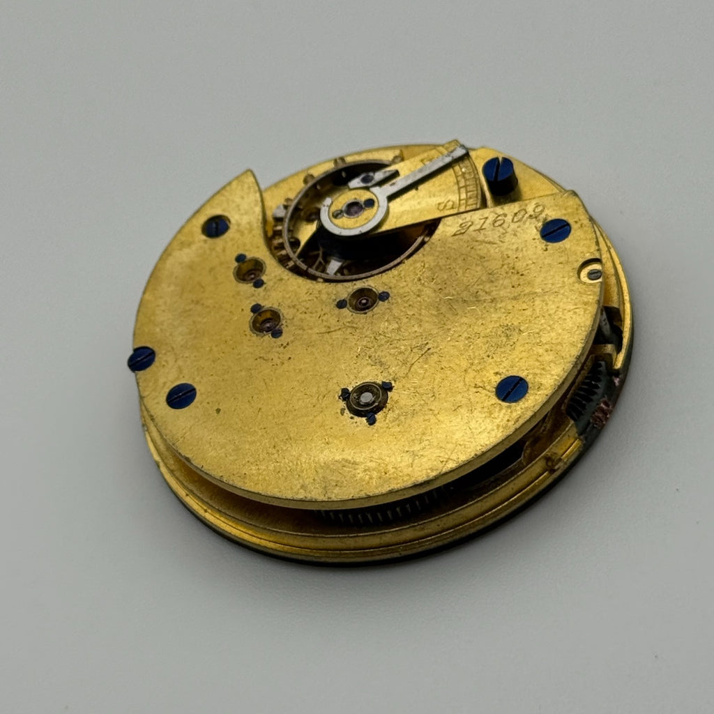 English Lever Pocket Watch Movement - Unidentified - Parts / Repair - 44.8mm