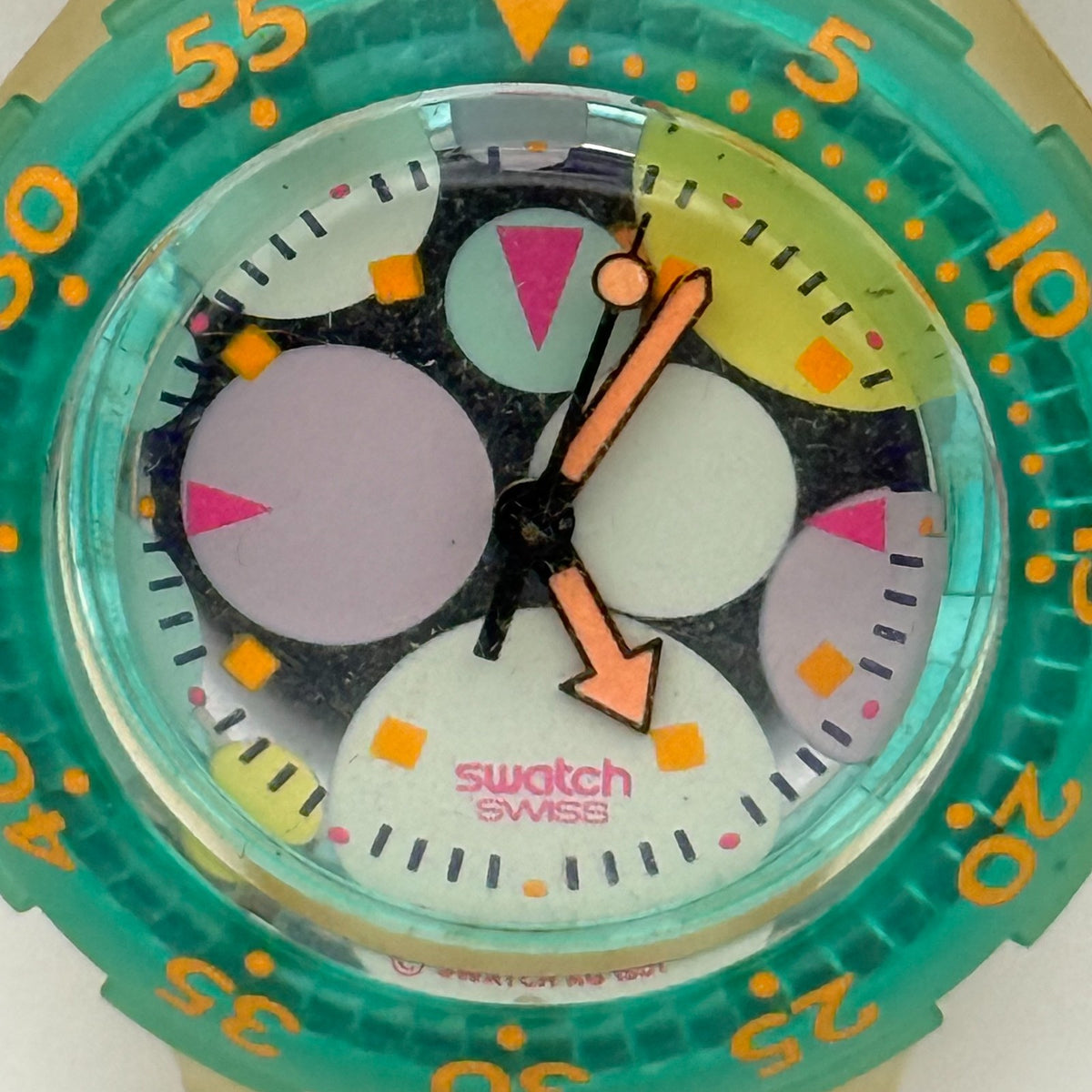 Vintage Swatch Scuba 200 Watch SDK105 Sea Grapes 1992 ETA Quartz 40mm Parts
