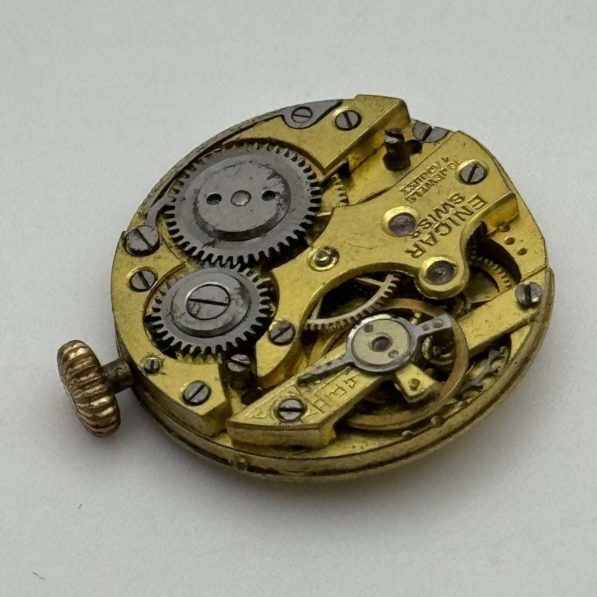 Enicar Trench Watch Movement - Rare Antique - For Parts / Repair - 23.6mm