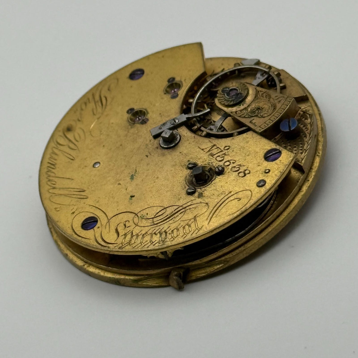 Thomas Blundell Liverpool Pocket Watch Movement - Lever - Running / Parts 42.7mm