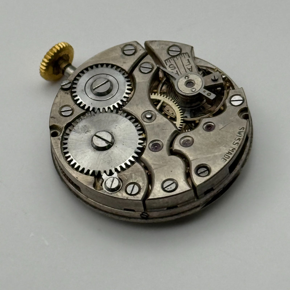 Unidentified Watch Movement Swiss Made Manual Wind Vintage Parts Repair 22.4mm