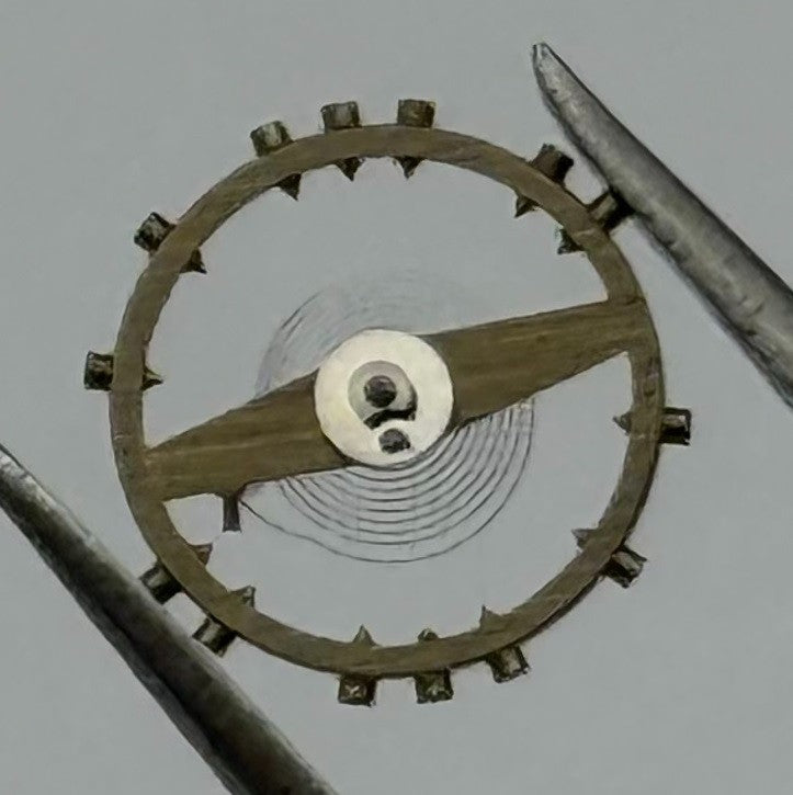 ETA 2412 Balance Wheel Complete And Spring 6¾’’’ 1257 M Watch Movement Parts NOS