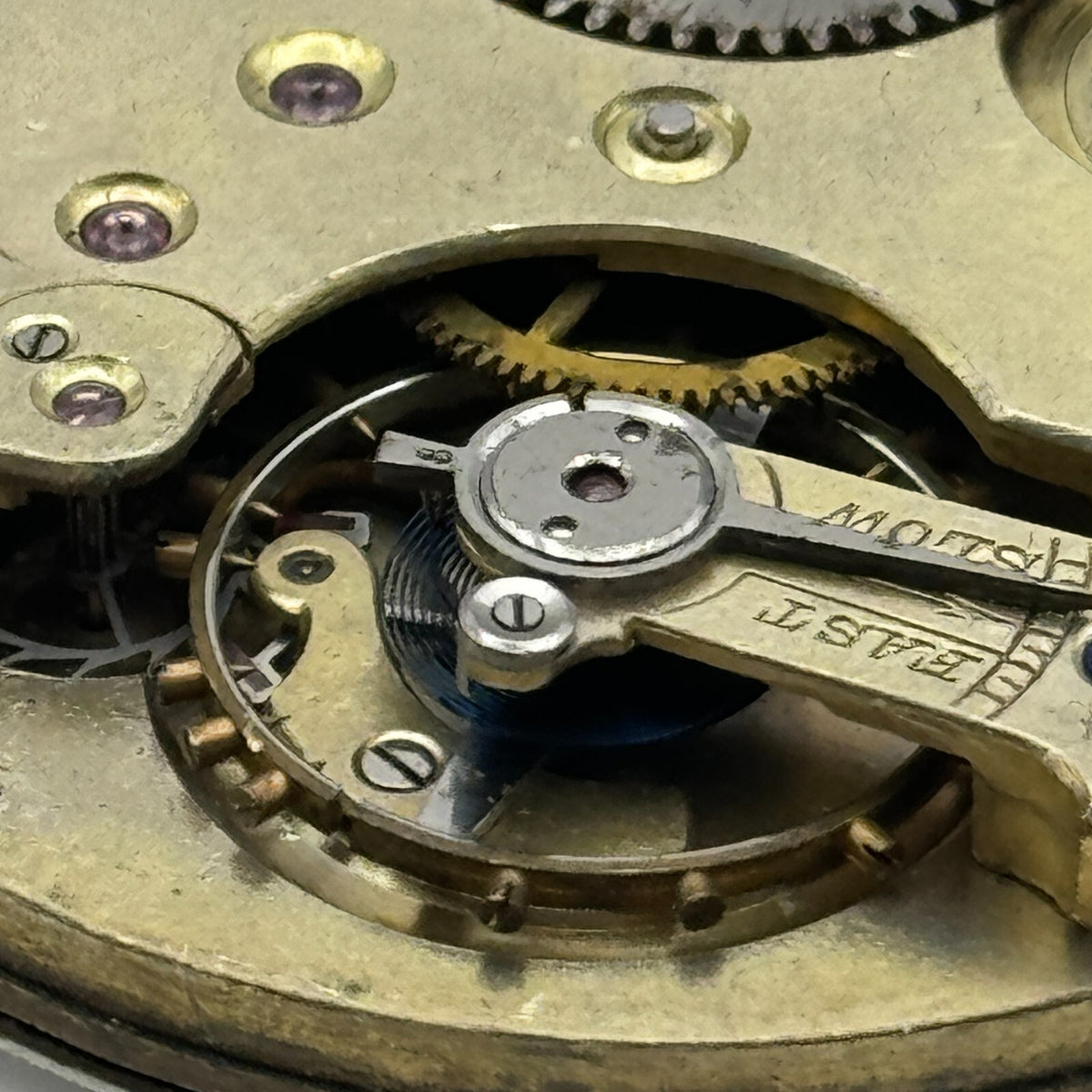 Open Face Unidentified Swiss Pocket Watch Movement Parts Repair Spares 43.2mm