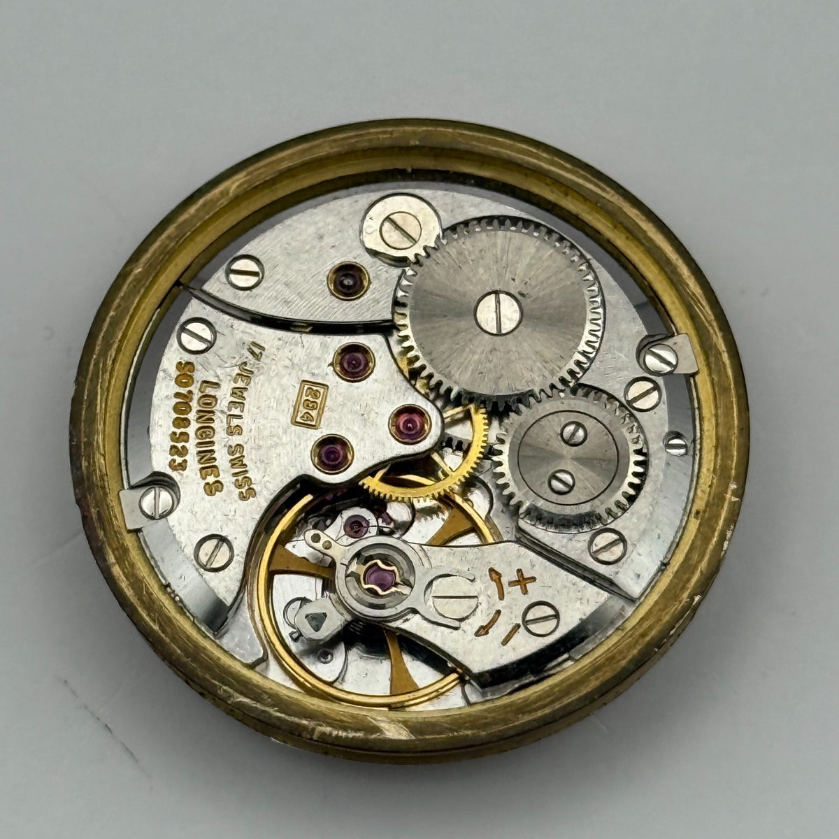 Longines 284 Watch Movement - 17 Jewels - For Parts / Repair - 30.5mm