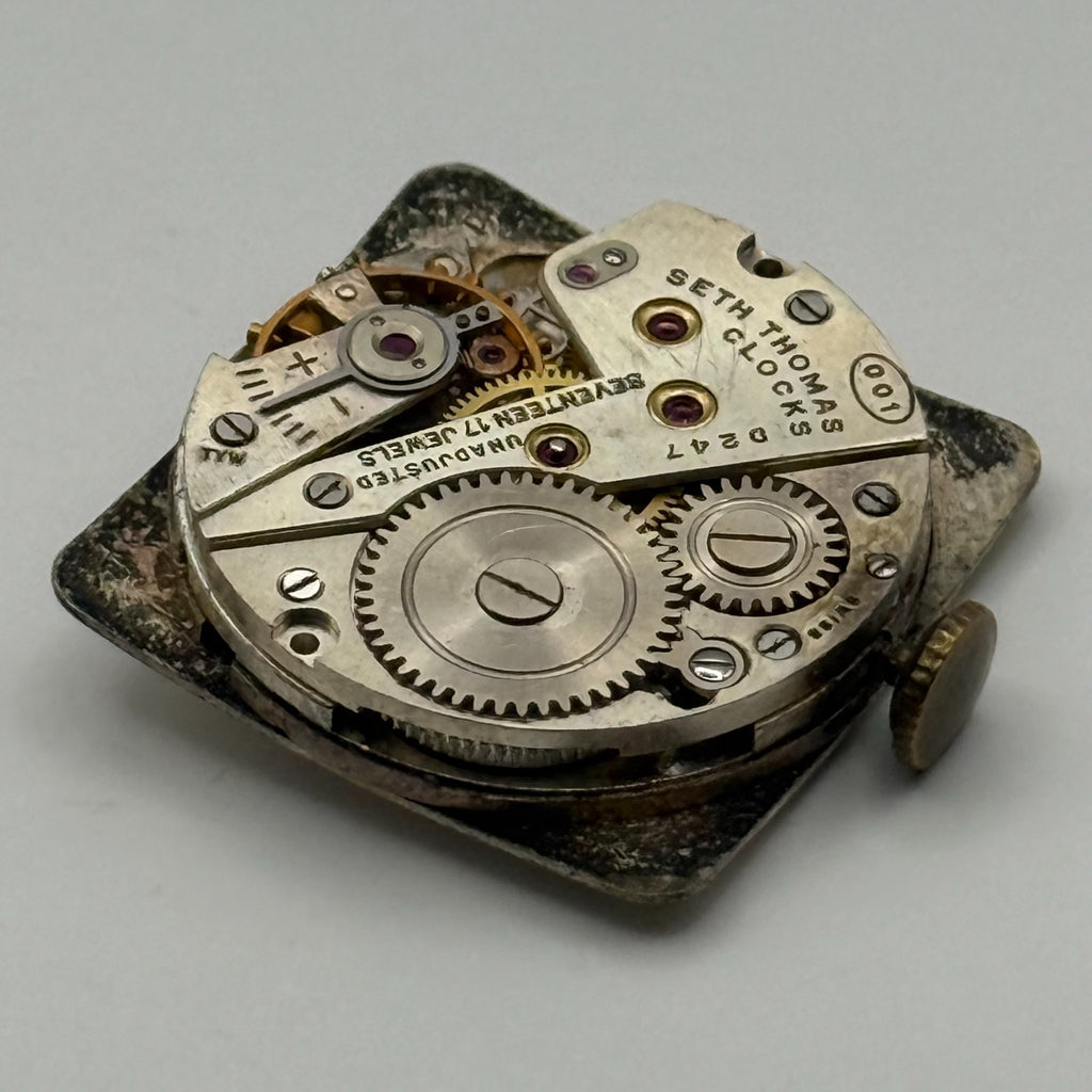 Seth Thomas 001 Watch Movement D247 Running RARE Manual Wind Parts 23.6mm