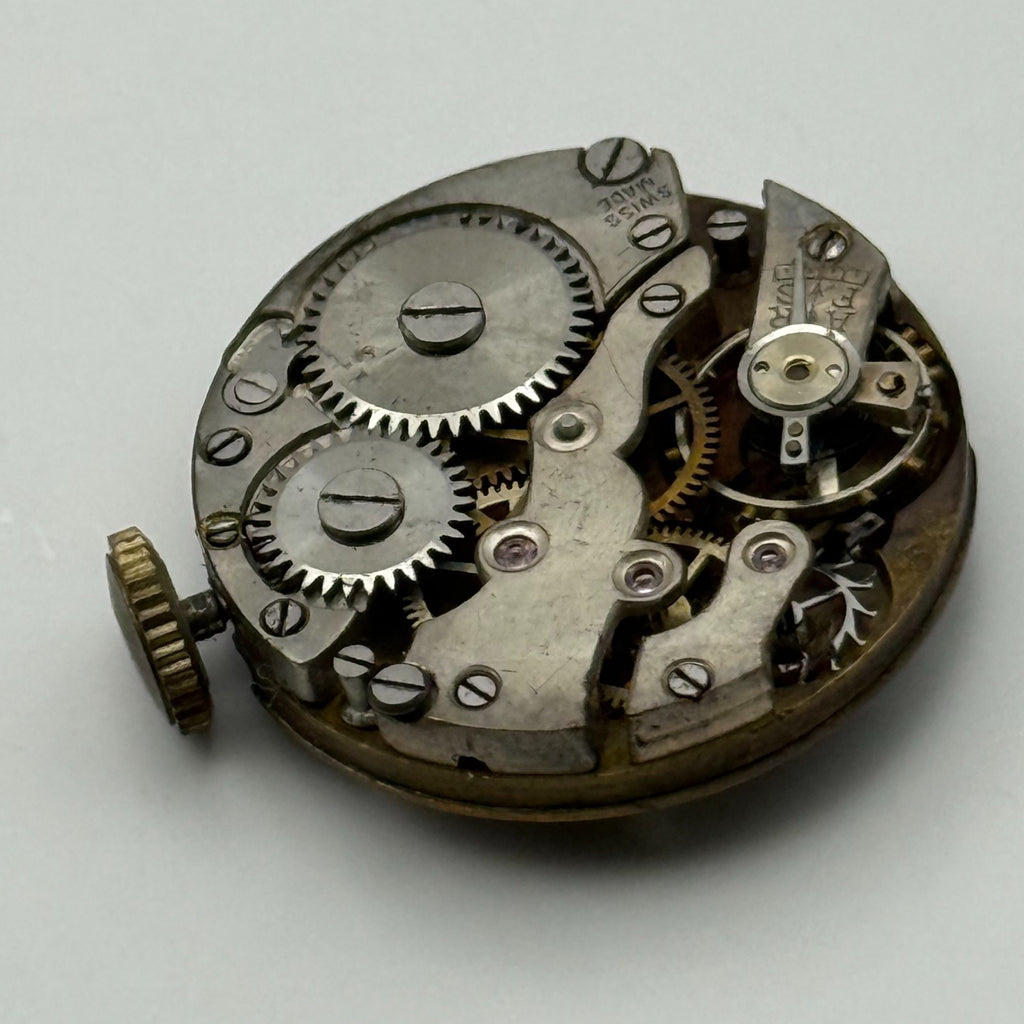 Unidentified Watch Movement Running Swiss Made Manual Wind Parts Repair 23.6mm