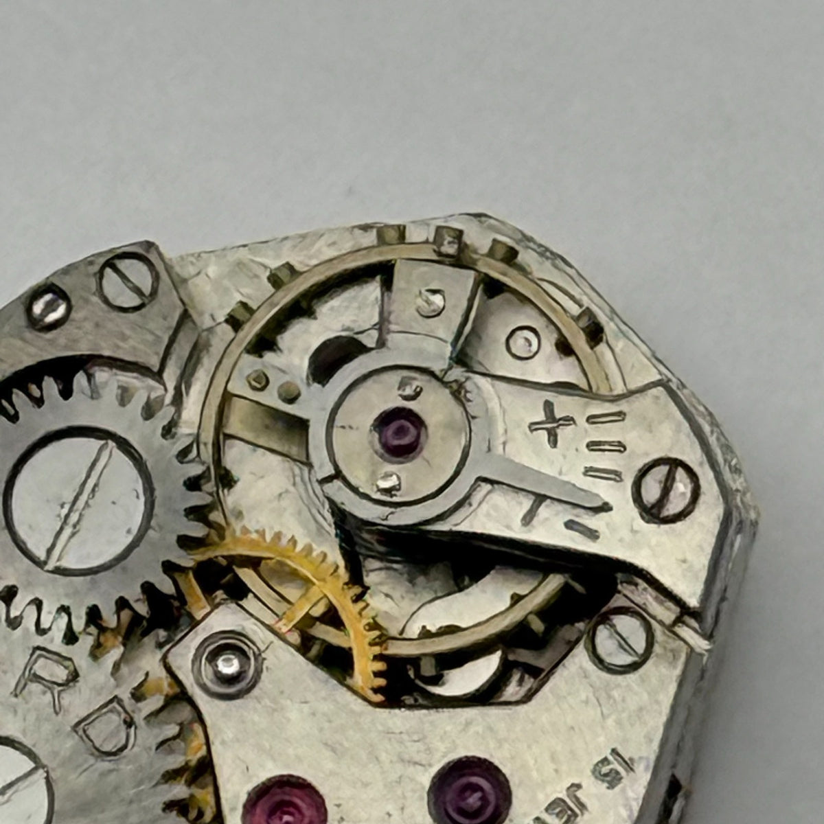 Record 75 Watch Movement Josmar 15 Jewels Swiss Manual Wind Parts Repair 15.2mm