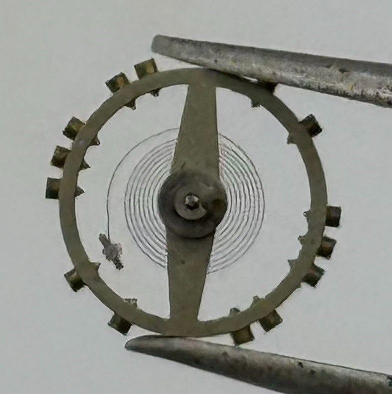 Balance Wheel Complete And Spring Watch Movement Parts Vintage NOS