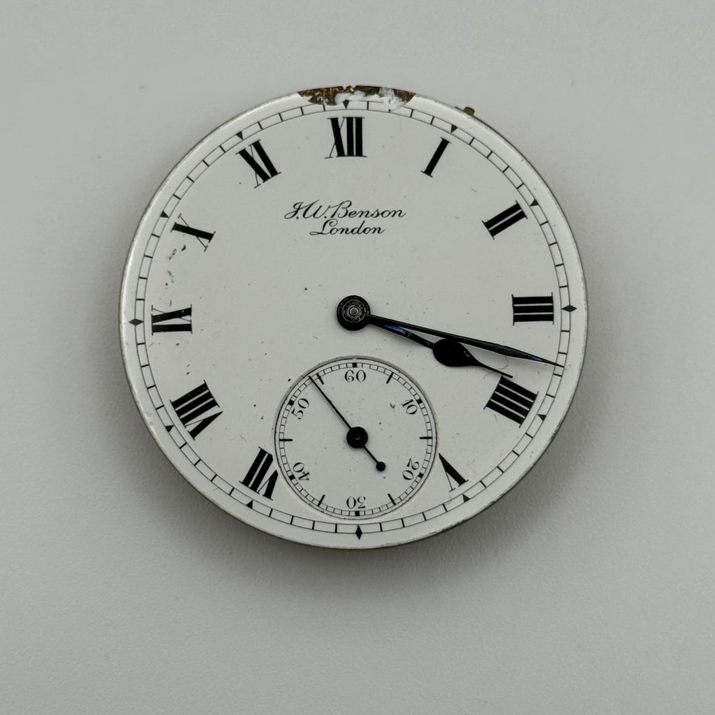 English Lever Pocket Watch Movement - J.W. Benson Ludgate - Parts/Repair 41.2mm