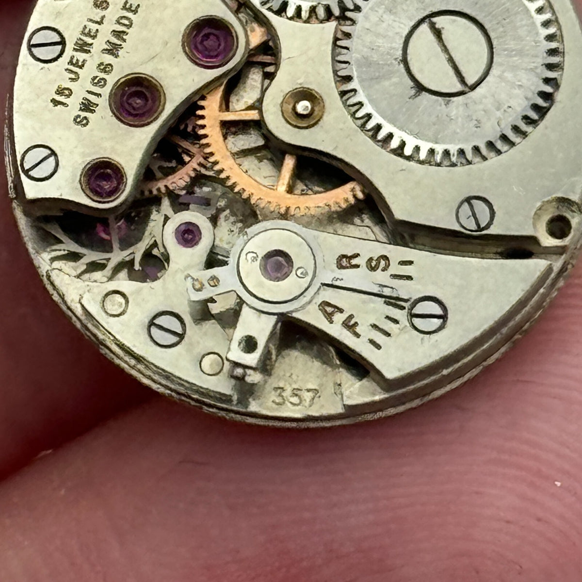 Cal 357 Watch Movement - H Samuel Acme Lever - For Parts / Repair - 19.7mm