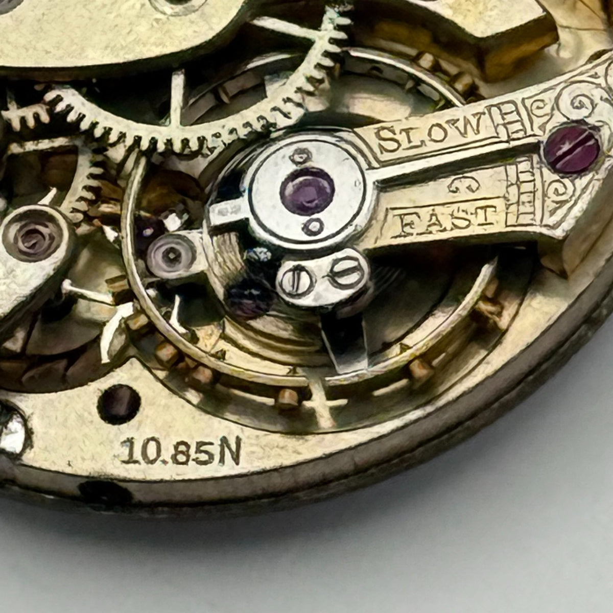 Longines 10.85N Watch Movement Red 12 B&Co 15 Jewels Manual Wind Parts 22.8mm