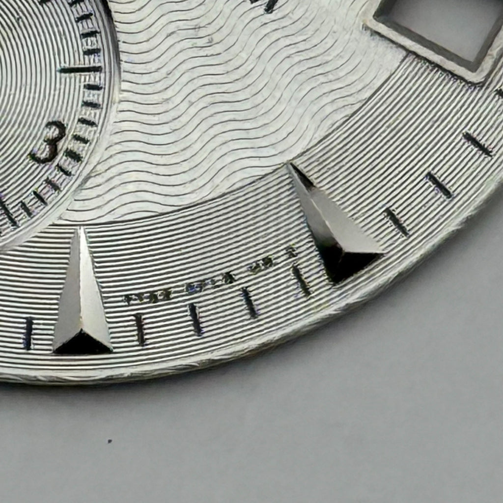 Seiko Watch Dial Chronograph 50M Silver Tone Japan Spare Parts Repair 27.5mm