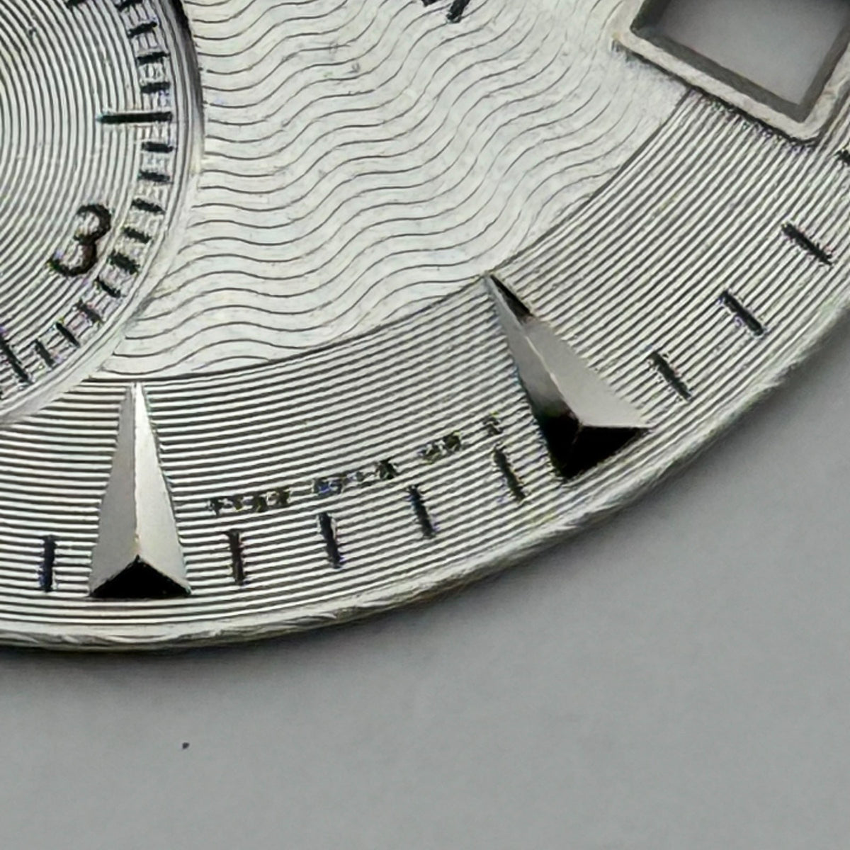 Seiko Watch Dial Chronograph 50M Silver Tone Japan Spare Parts Repair 27.5mm