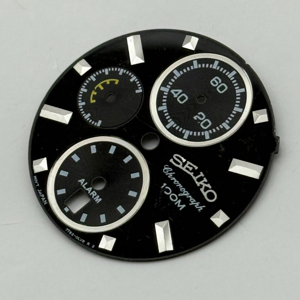 Seiko 7T62-0LVP Watch Dial Chronograph Alarm 100M Spare Parts Repair 27.4mm