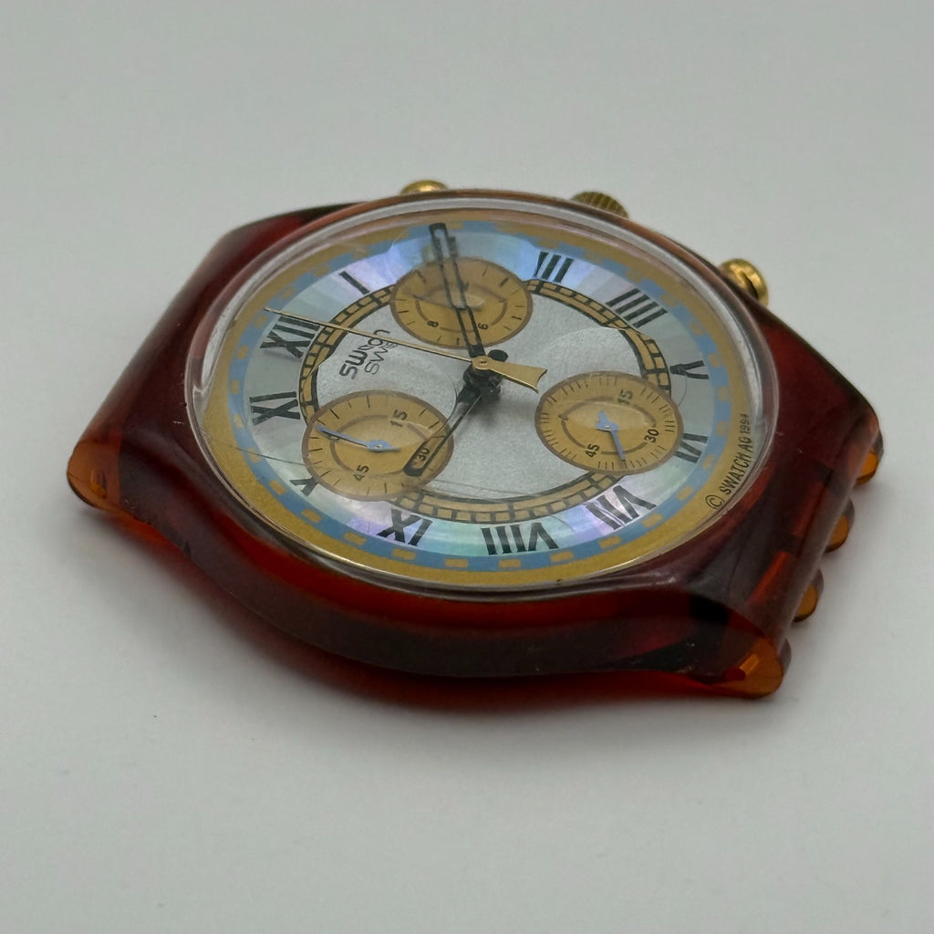 Vintage Swatch Chrono Watch SCF100 Romain 1994 ETA Quartz Swiss 40mm Parts 