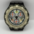 Vintage Swatch Aqua Chrono Watch SBB100 Black Rudder 1992 ETA Quartz 43mm Parts 