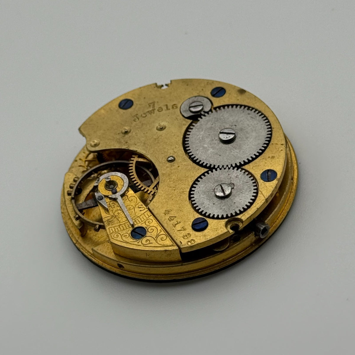 Swiss Lever Pocket Watch Movement - W&E Terry Manchester - Parts / Repair 43.1mm