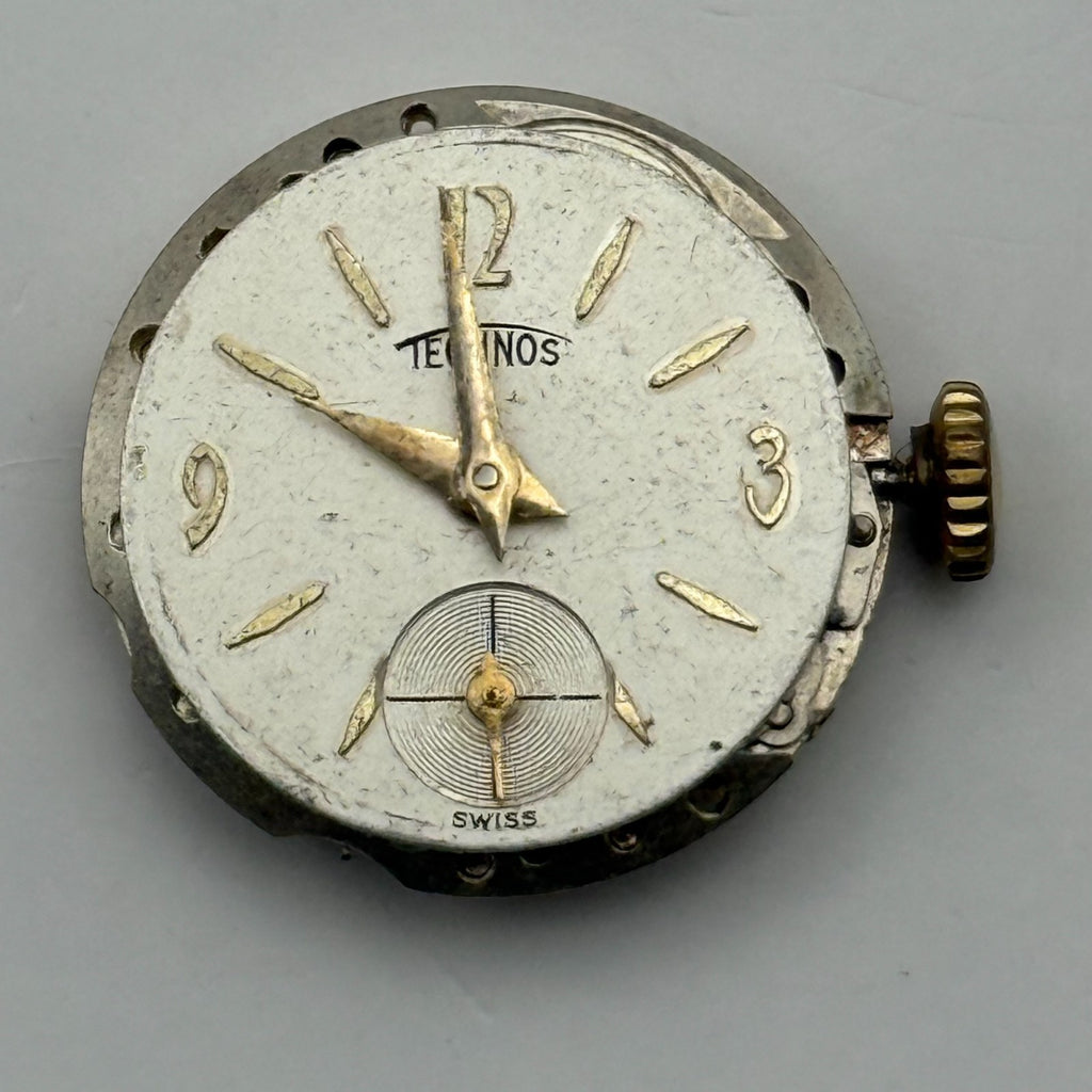 Technos Watch Movement 15 Jewels Swiss Manual Wind Vintage Parts Repair 19.6mm