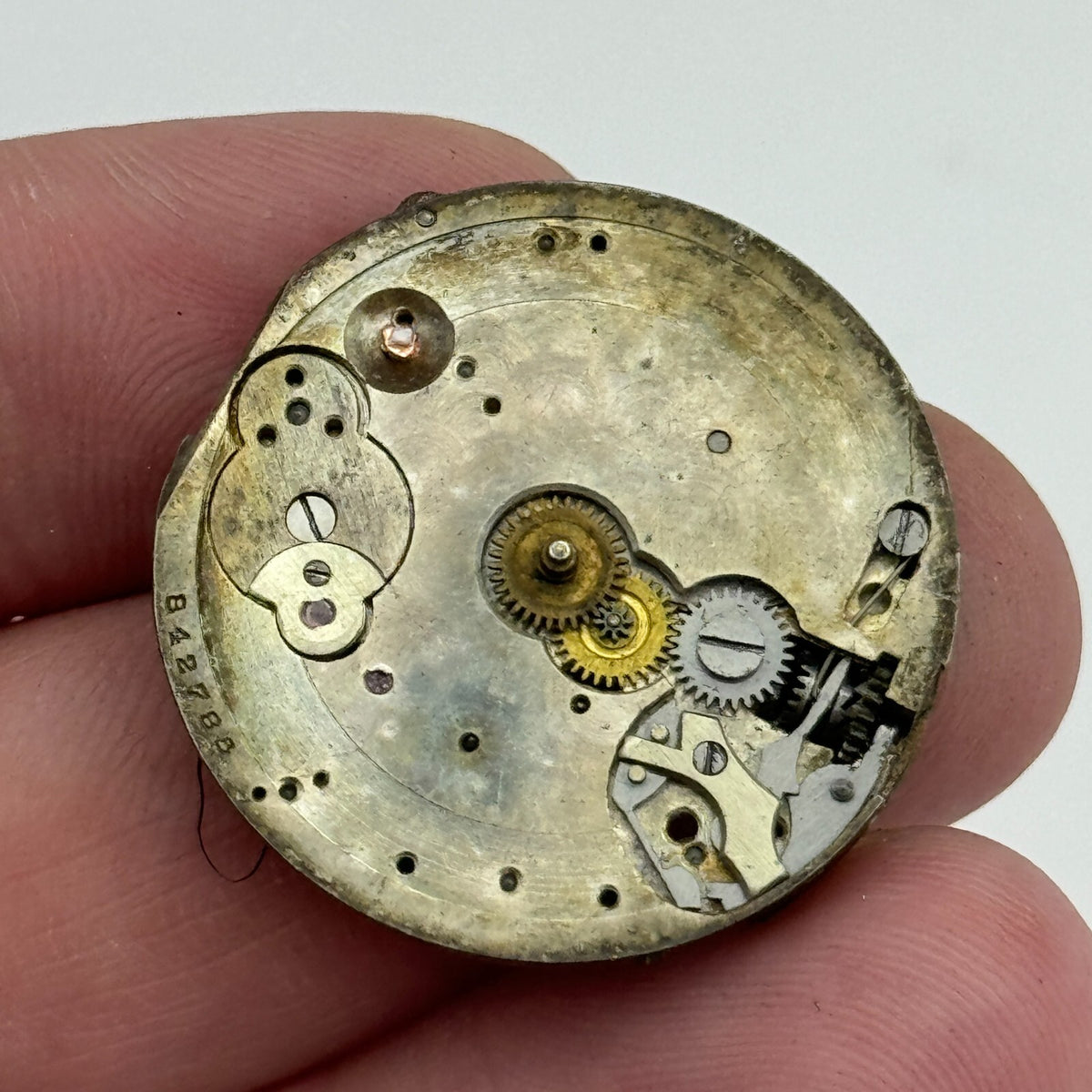 Unidentified Leaf Mark Watch Movement - Men's - For Parts / Repair - 28mm