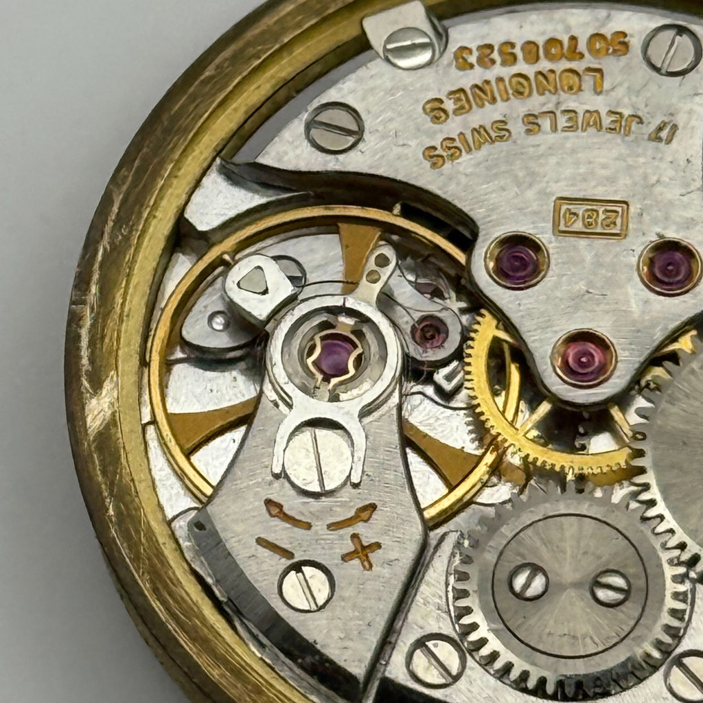Longines 284 Watch Movement - 17 Jewels - For Parts / Repair - 30.5mm