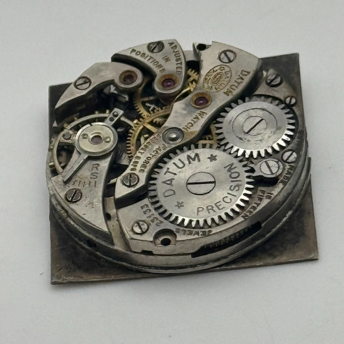 Datum Precision Manual Wind Watch Movement 15 Jewels Vintage Swiss Parts 19.6mm