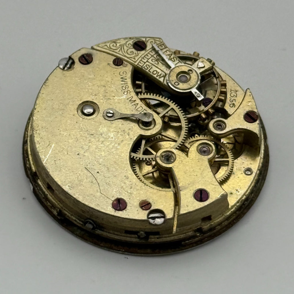 Longines 13.56 Watch Movement - Antique - For Parts / Repair - 30.3mm