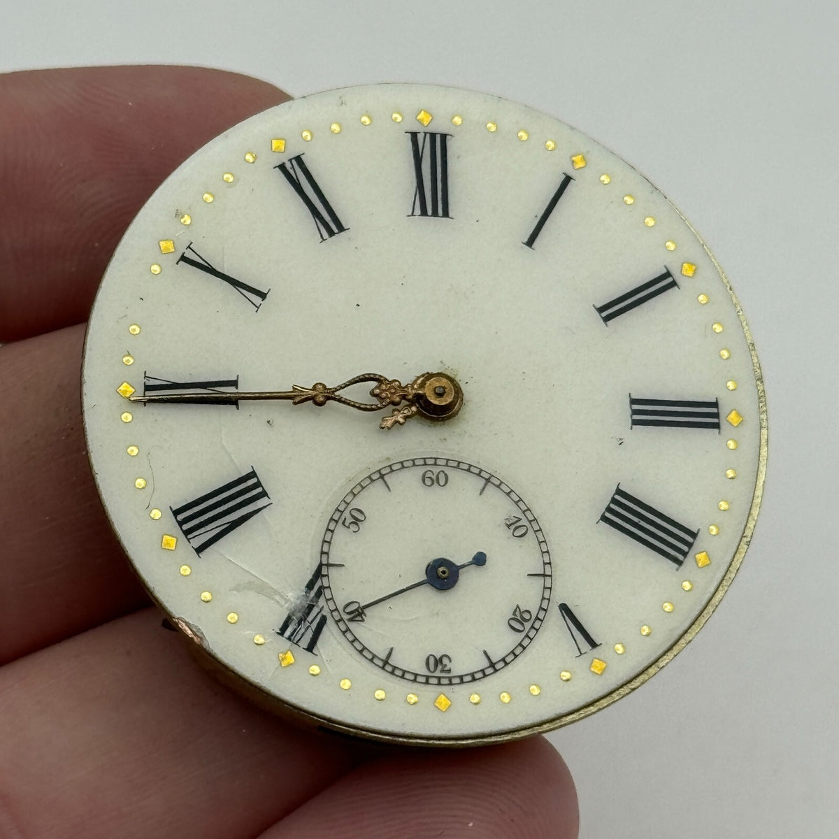 Open Face Cyrus GT Antique Pocket Watch Movement - For Parts / Repair - 40.9mm