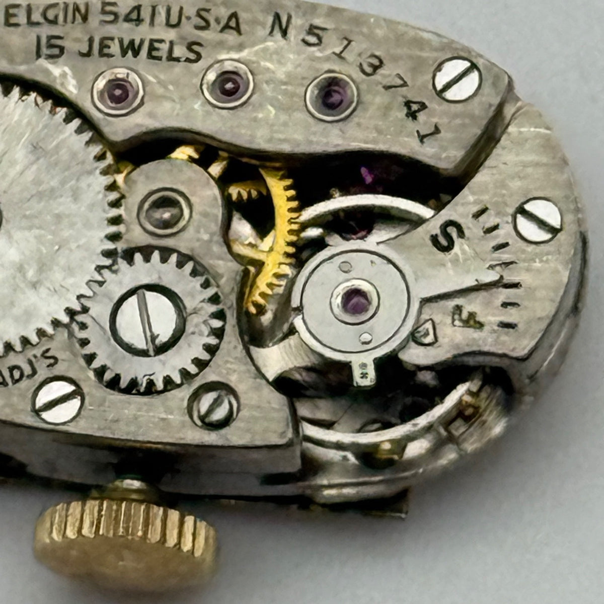 Elgin Grade 541 Model 2 Ladies Watch Movement 1951 American Parts Repair 21/0s 