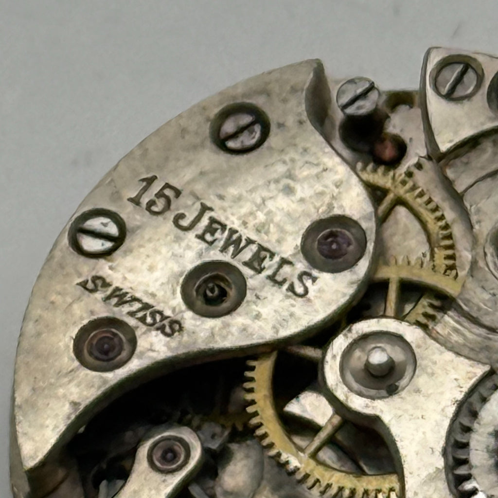 Red 12 Watch Movement - 15 Jewels - For Parts / Repair - 23.3mm