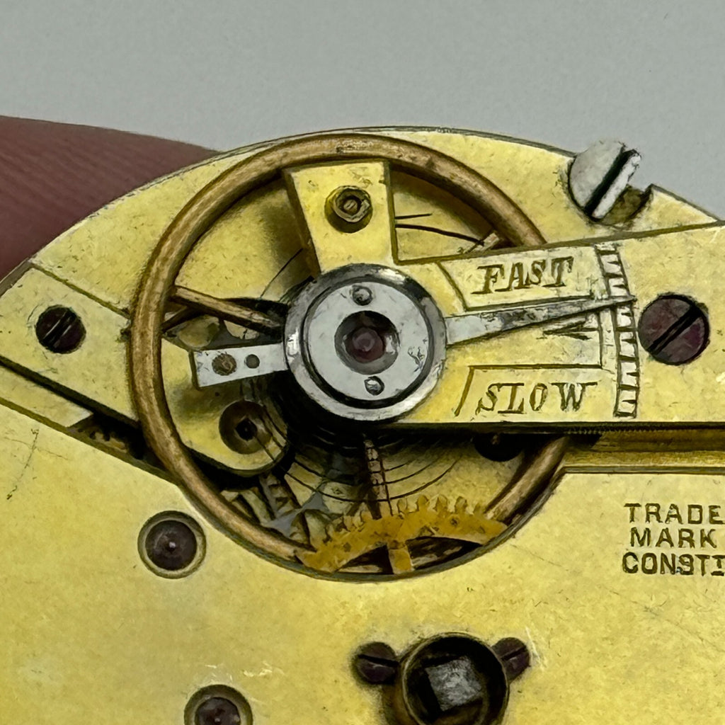 Trade Mark Consti Mathey Antique Key Wound Pocket Watch Movement Parts 40.5mm