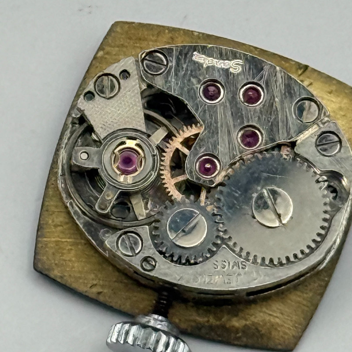 Stone Dial Watch Movement SGT Sandoz Ladies 17 Jewels Manual Wind Parts 12.7mm