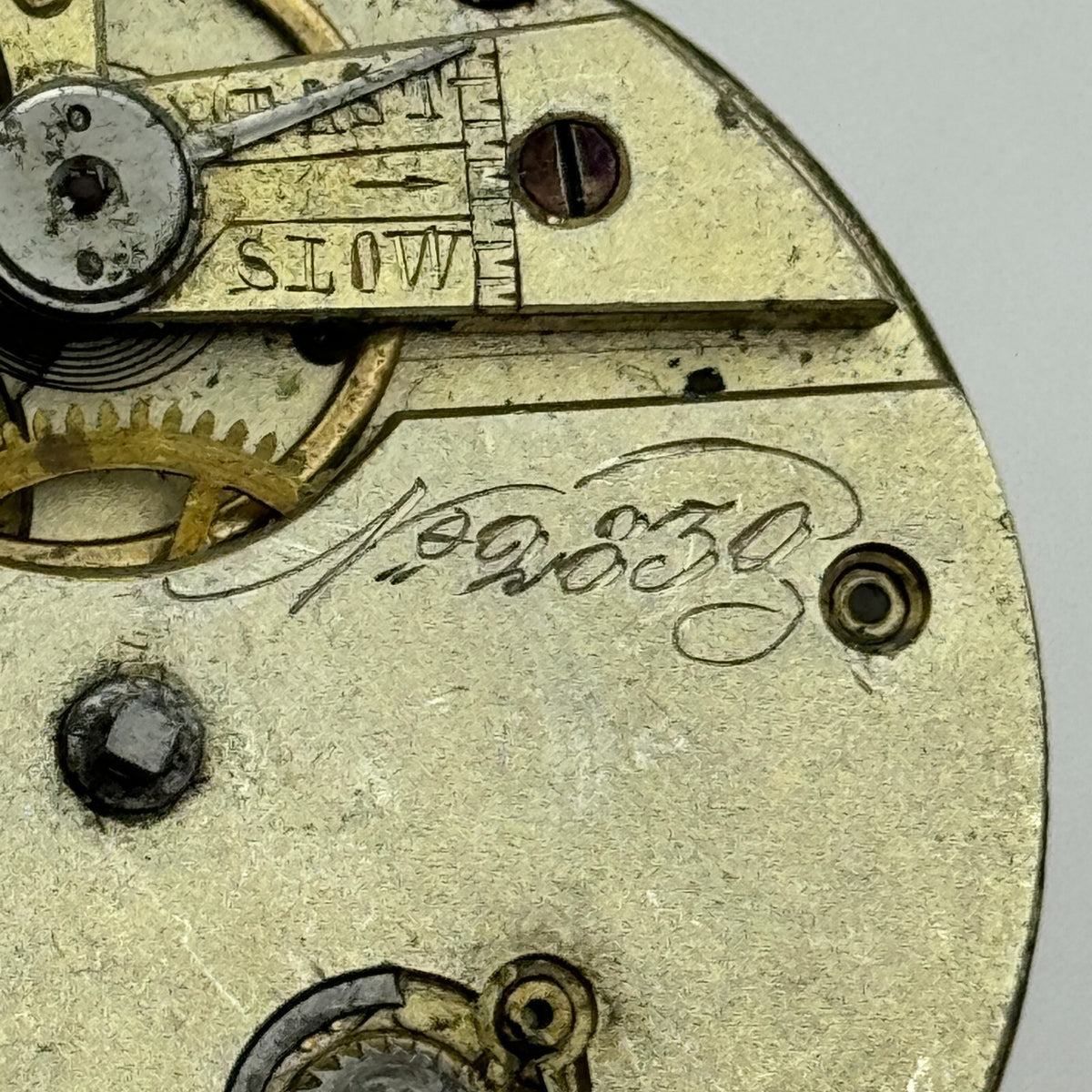 Antique Pocket Watch Movement Key Wound Parts Repair Spares 45.5mm