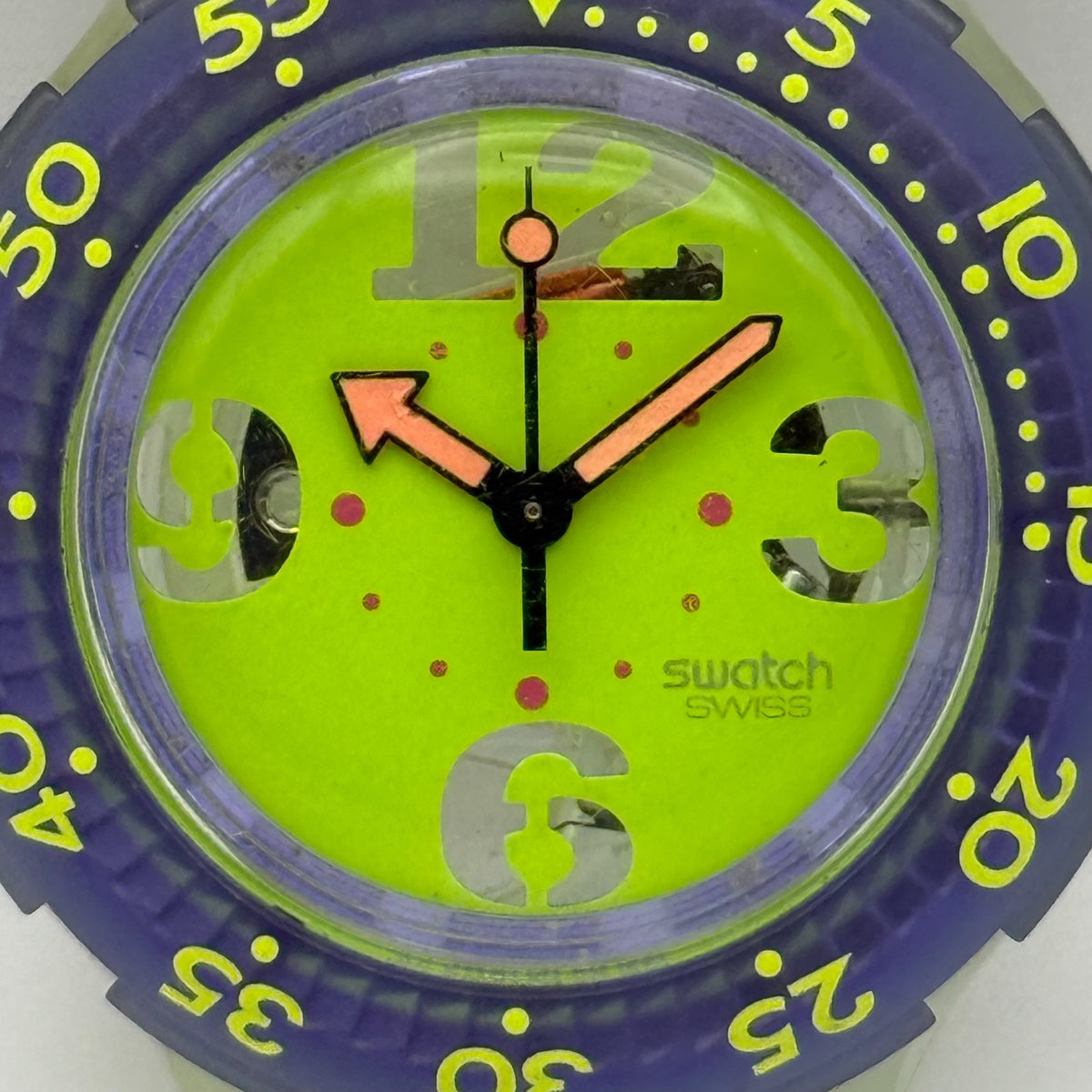 Vintage Swatch Scuba 200 Watch SDN103 Spray Up 1992 ETA Quartz Swiss 40mm Parts 