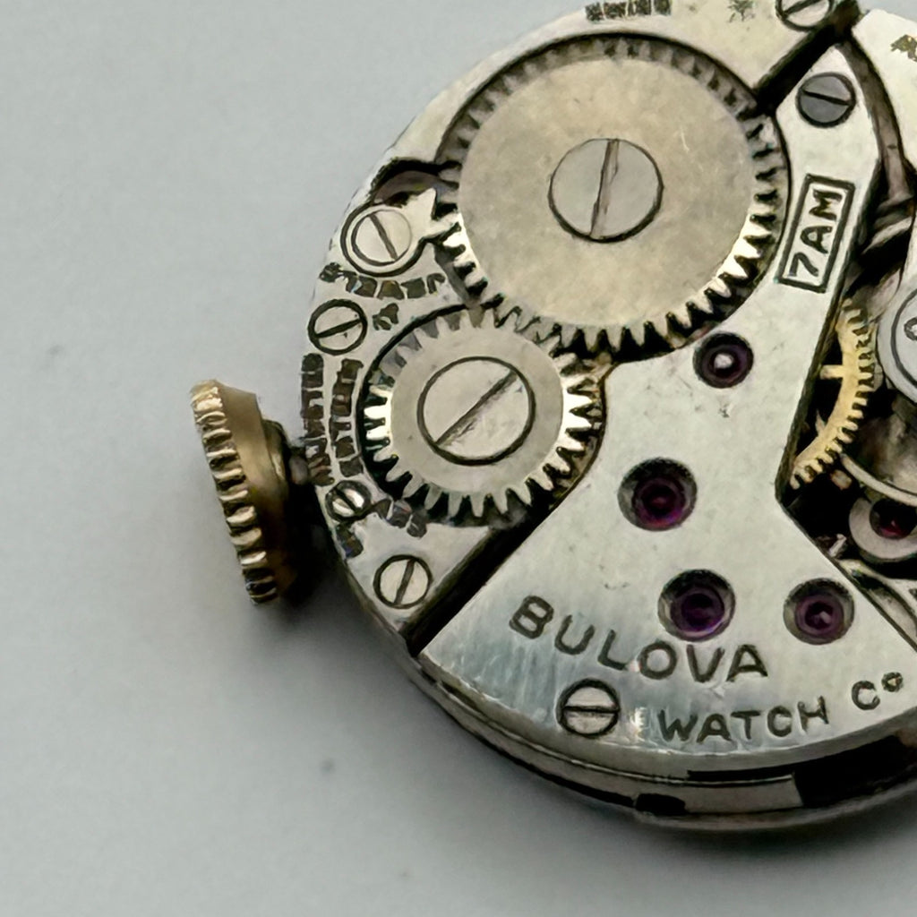 Bulova 7AM Watch Movement Running Swiss 17Jewels Manual Wind Parts Repair 17.1mm