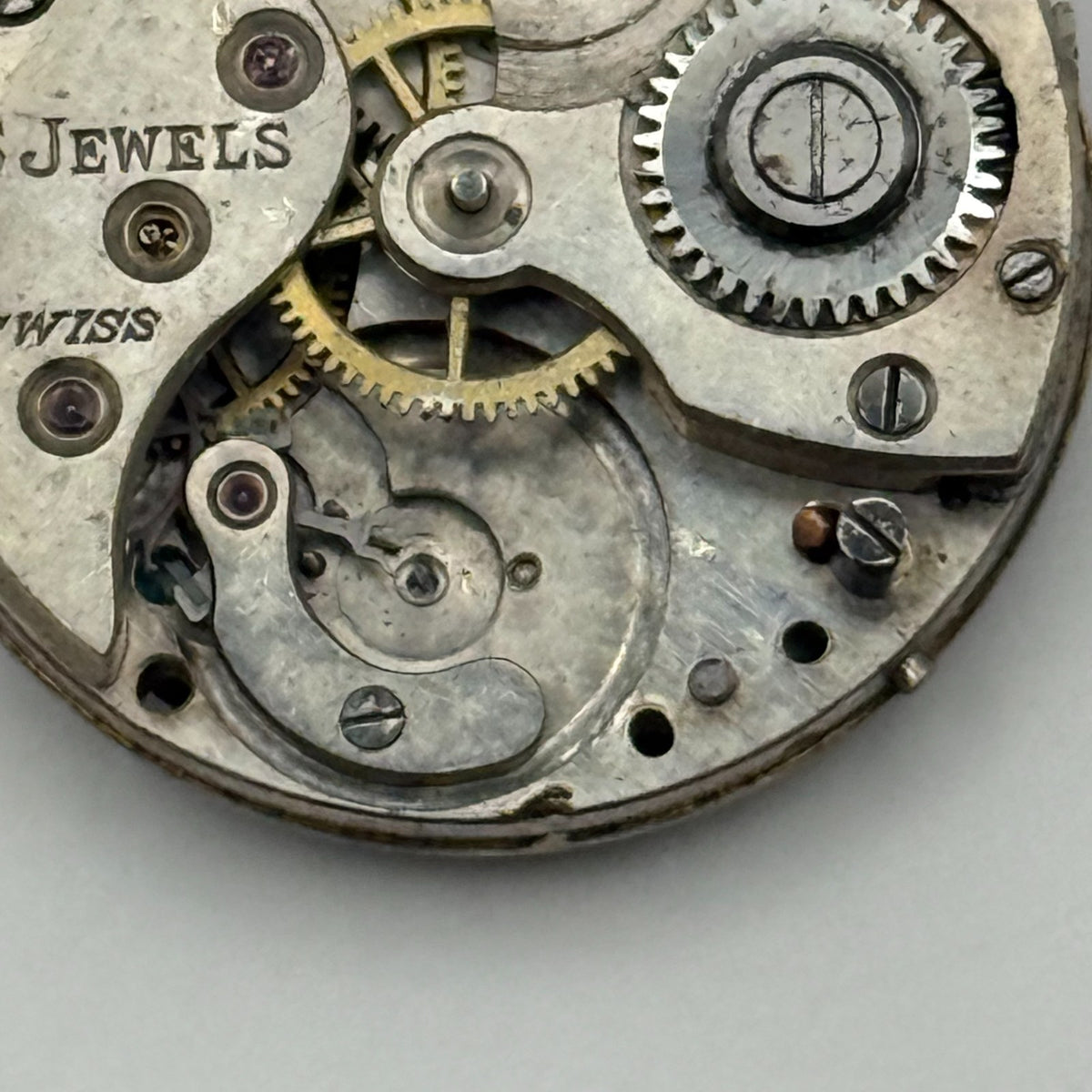 Red 12 Watch Movement - 15 Jewels - For Parts / Repair - 23.3mm