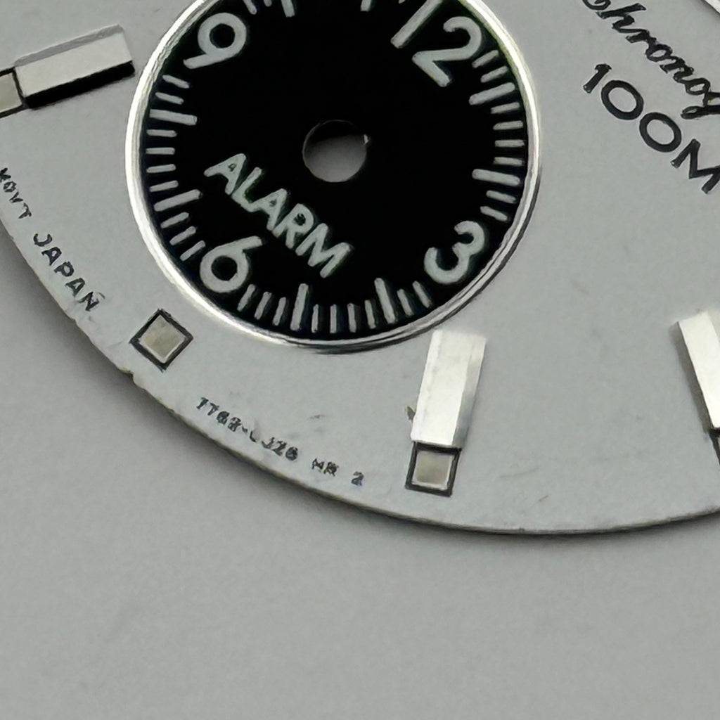 Seiko 7T62 Watch Dial Chronograph Alarm 100M White Spare Parts Repair 27.9mm