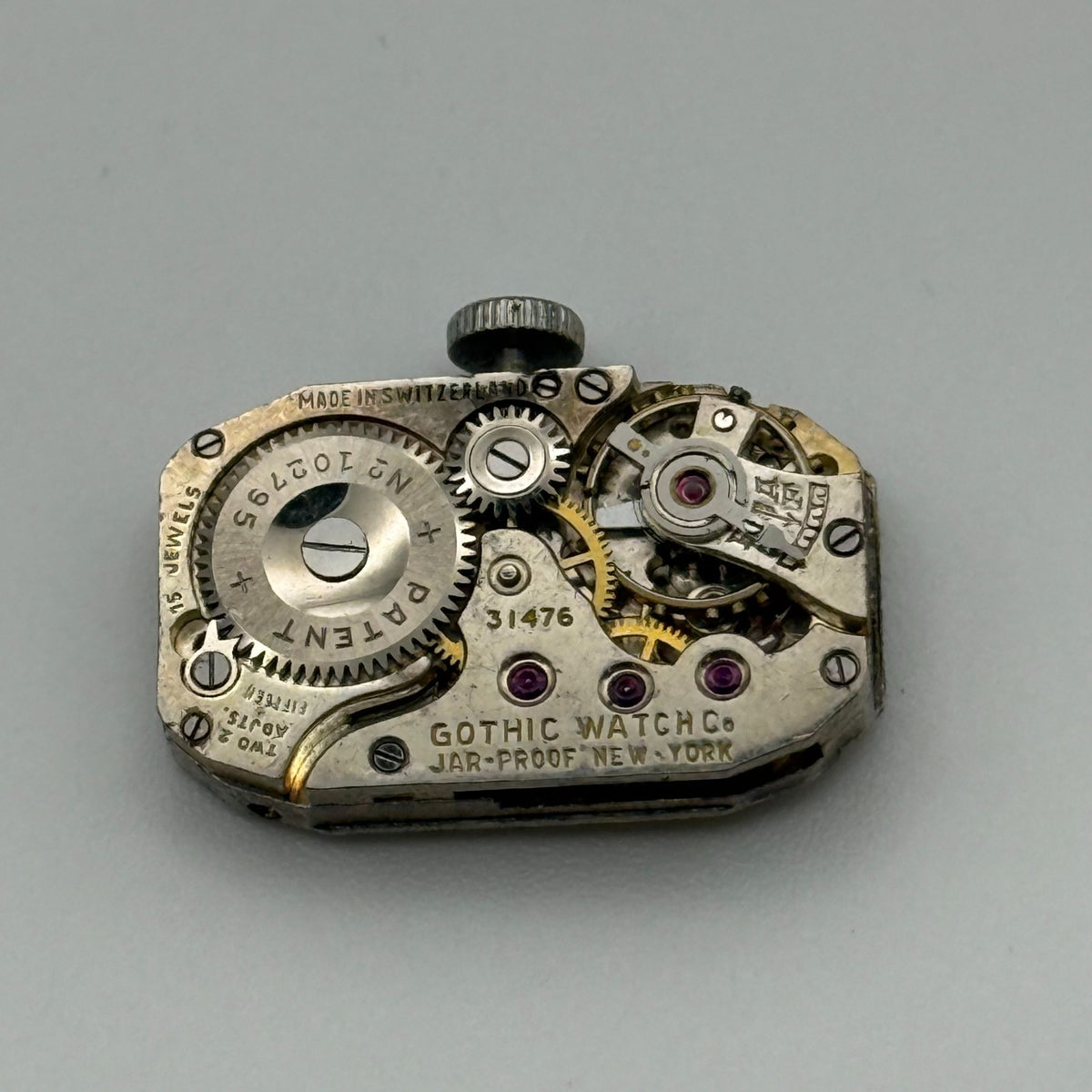 Gothic Watch Co 3/476 Watch Movement - Running - For Parts / Repair