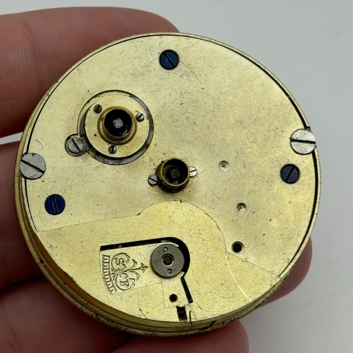 Kay Worcester Antique Key Wound Pocket Watch Movement Dial PARTS REPAIR 44.7mm 