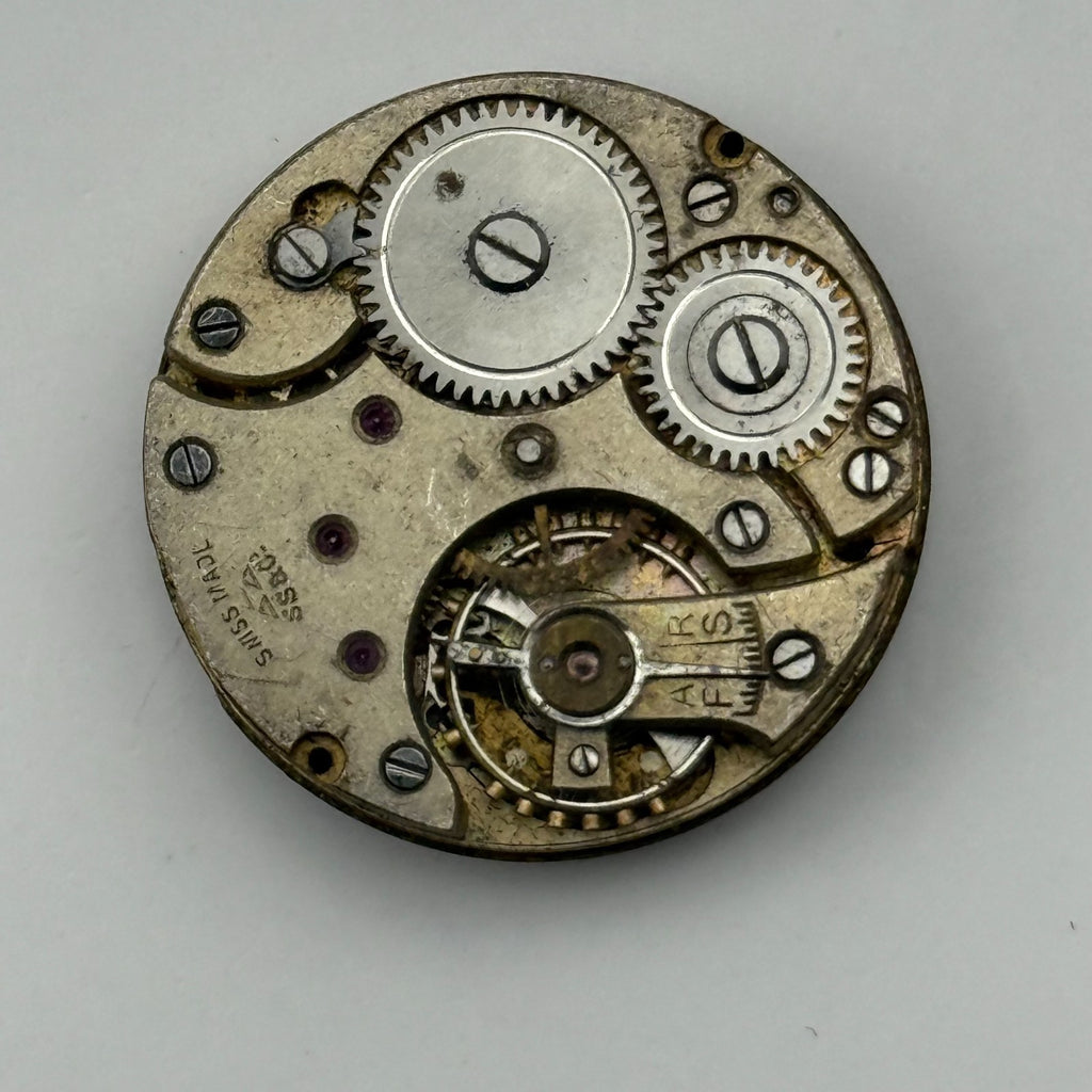 Stauffer S S & Co Trench Watch Movement - For Parts / Repair - 24.4mm