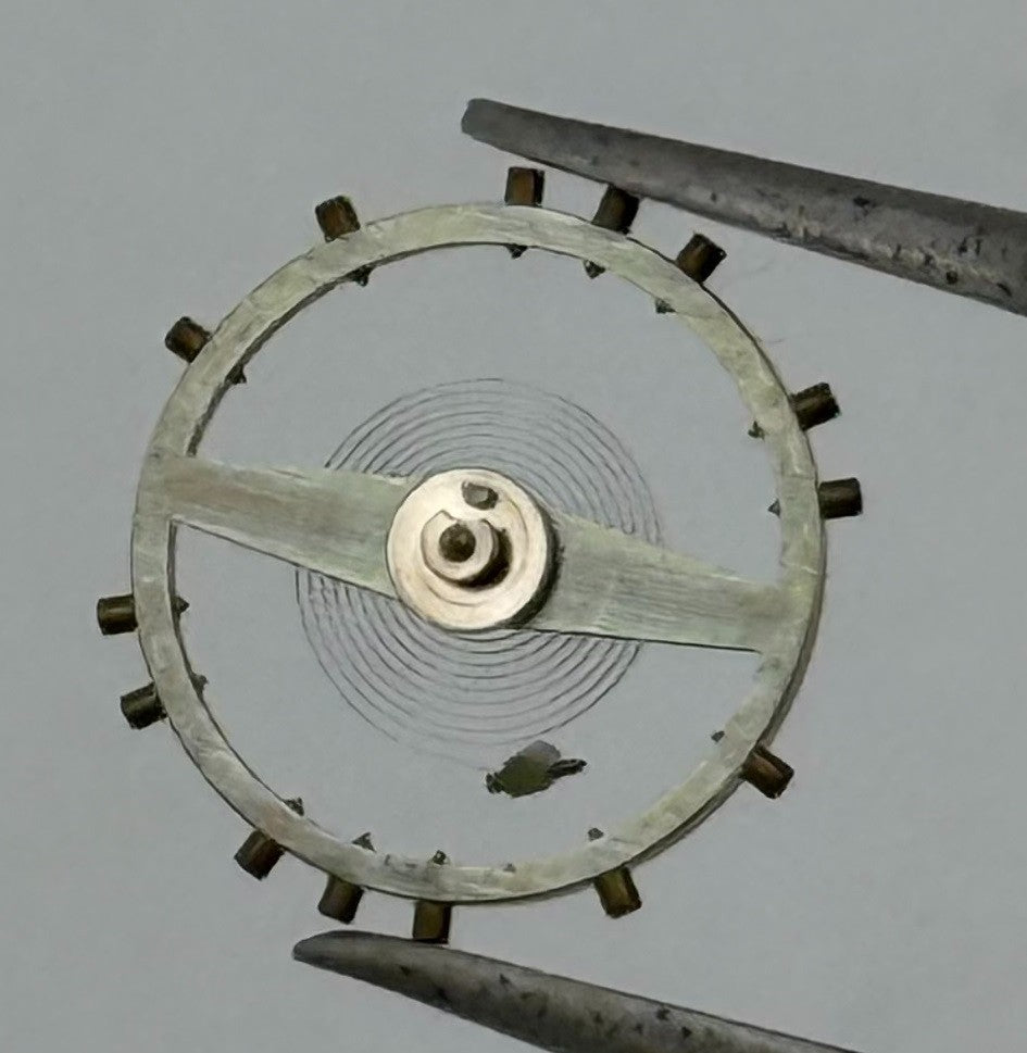 Lanco 1020 Balance Wheel Complete And Spring Progress Watch Movement Parts NOS